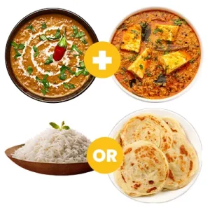 1 Dal 1 Paneer sabzi Rice or 2 Parathas